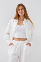 Рубашка однотонная женская On me 2414-K XS Молочный