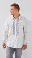 Купить Рубашка вышиванка мужская 316-3 S Бело-серый Артикул: 2000991064751 Миниатюра фотографии № 3