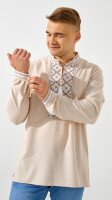 Сорочка вишиванка чоловіча Француз 2 S Бежевий  Фото №0