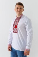 Сорочка вишиванка чоловіча  Француз L Біло-червоний  Фото №3