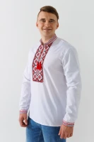 Сорочка вишиванка чоловіча  Француз L Біло-червоний  Фото №3