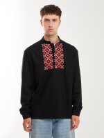 Купить Рубашка вышиванка мужская LAWA E-MB02305 M Черный Артикул: 2000999589867 Миниатюра фотографии № 1