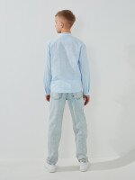 Купить Рубашка вышиванка для мальчика Dinomin D2889-2 146 см Голубой Артикул: 2000999498305 Миниатюра фотографии № 3