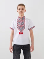 Купити Сорочка вишиванка для хлопчика Козачок МАКСИМ 134 см Червоний Артикул: 2000999401817 Фото мініатюра № 1