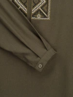 Купити Сорочка вишиванка для хлопчика LAWA E-BB02302 170 см Хакі Артикул: 2000999576171 Фото мініатюра № 9