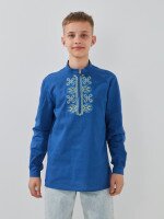Купити Сорочка вишиванка для хлопчика LAWA E-BB02303 140 см Синій Артикул: 2000999595394 Фото мініатюра № 1