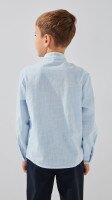 Купити Сорочка з вишивкою для хлопчика Dinomin D2889-1 116 см Блакитний Артикул: 2000999143458 Фото мініатюра № 6