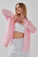 Рубашка с узором для девочки LAWA GBC02308 122 см Розово-белый  Фото №2