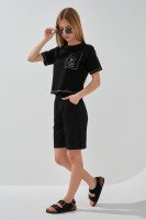 Шорты однотонные для девочки Lizi 175 146 см Черный  Фото №1