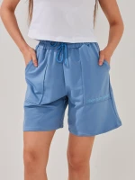 Купить Шорты однотонные женские GENUA G01139-0028 S Голубой Артикул: 2000999596872 Миниатюра фотографии № 1