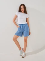 Купить Шорты однотонные женские GENUA G01139-0028 S Голубой Артикул: 2000999596872 Миниатюра фотографии № 2