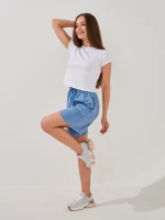 Купить Шорты однотонные женские GENUA G01139-0028 S Голубой Артикул: 2000999596872 Миниатюра фотографии № 3