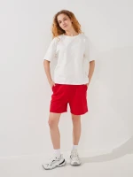 Купить Шорты трикотажные однотонные женские LAWA WBC02406 XL Красный Артикул: 2000999599873 Миниатюра фотографии № 3