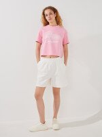 Купить Шорты трикотажные однотонные женские LAWA WBC02406 M Кремовый Артикул: 2000999599811 Миниатюра фотографии № 2