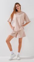 Шорты трикотажные однотонные женские LAWA WBC02406 XS Светло-бежевый