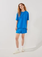 Купить Шорты трикотажные однотонные женские LAWA WBC02410 XL Синий Артикул: 2000999613814 Миниатюра фотографии № 2