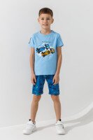 Шорти з принтом для хлопчика Dinomin 7103 92 см Блакитний