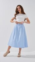 Юбка однотонная женская 2219 One Size Голубой  Фото №1