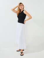 Купить Юбка однотонная женская GENUA G011229-0027 S Белый Артикул: 2000999482977 Миниатюра фотографии № 3