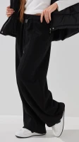 Купити Спортивні штани Baggy однотонні жіночі GENUA 601 M Чорний Артикул: 2000991054288 Фото мініатюра № 4