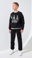 Купить Спортивные штаны однотонные для мальчика Неслухнянки HDS-70034 134 см Черный Артикул: 2000999327377 Миниатюра фотографии № 3