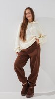 Купить Спортивные штаны однотонные женские H7629 L Коричневый Артикул: 2000999227721 Миниатюра фотографии № 1