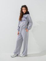 Купить Спортивный костюм худи+штаны для девочки LAWA P-GB02346 134 см Светло-серый меланж Артикул: 2000999563058 Миниатюра фотографии № 4
