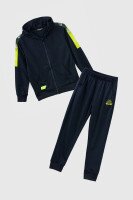 Спортивний костюм (кофта+штани) для хлопчика XHZ-0596 134 см Темно-синій з салатовим (2000990733214D)  Фото №6