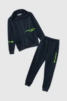 Спортивный костюм (кофта+штаны) для мальчика XHZ-0599 146 см Темно-синий с салатовым (2000990733054D)  Фото №5