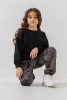 Спортивні штани з візерунком для дівчинки 115 128 см Графітовий  Фото №1