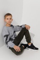 Спортивні штани з принтом для хлопчика Lizi 252 134 см Хакі  Фото №0