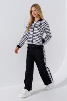 Спортивный костюм кофта+штаны для девочки Vio Faloni 6798 134 см Черно-белый (2000990494412D)