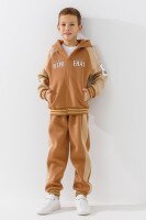 Спортивний костюм кофта+штани для хлопчика Lizi 3123 116 см Коричнево-бежевий