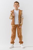 Спортивний костюм кофта+штани для хлопчика Lizi 3123 116 см Коричнево-бежевий  Фото №2