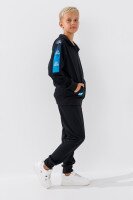 Спортивний костюм (кофта+штани) для хлопчика XHZ-0596 158 см Чорно-блакитний (2000990733139D)  Фото №1