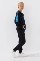Спортивный костюм (кофта+штаны) для мальчика XHZ-0596 146 см Черно-голубой (2000990733115D)  Фото №1