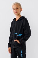 Спортивный костюм (кофта+штаны) для мальчика XHZ-0599 146 см Черно-голубой (2000990732996D)  Фото №0