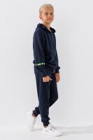 Спортивный костюм (кофта+штаны) для мальчика XHZ-0599 146 см Темно-синий с салатовым (2000990733054D)  Фото №2