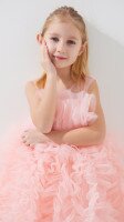 Купить Платье бальное однотонное для девочки R2433 92 см Персиковый Артикул: 2000999430848 Миниатюра фотографии № 3