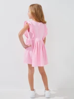 Купити Сукня однотонна для дівчинки Aura Style 5006-1 128 см Рожевий Артикул: 2000999546815 Фото мініатюра № 4