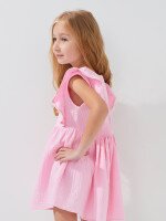 Купить Платье однотонное для девочки Aura Style 5006-1 104 см Розовый Артикул: 2000999546778 Миниатюра фотографии № 3