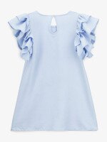 Купити Сукня однотонна для дівчинки Aura Style 5009 116 см Блакитний Артикул: 2000999566493 Фото мініатюра № 8