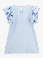 Купити Сукня однотонна для дівчинки Aura Style 5009 116 см Блакитний Артикул: 2000999566493 Фото мініатюра № 8