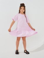 Купити Сукня однотонна для дівчинки Aura Style 5010 116 см Пудровий Артикул: 2000999566547 Фото мініатюра № 2