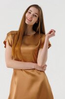 Купить Платье однотонное женское 240130 S Темно-бежевый (2000990402288D) Артикул: 2000990402288 Миниатюра фотографии № 5