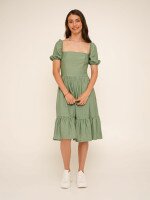 Купити Сукня однотонна жіноча LAWA WTC02382 XS Зелений Артикул: 2000990656230 Фото мініатюра № 3