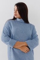 Платье однотонное женское On me 2434 2XL Голубой  Фото №0