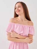 Купить Платье однотонное женское GENUA 2424 M Пудровый Артикул: 2000999501319 Миниатюра фотографии № 2