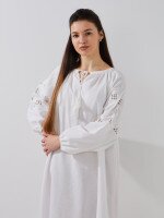 Купить Платье однотонное женское GENUA G01104-0016 XL Белый Артикул: 2000999449482 Миниатюра фотографии № 2