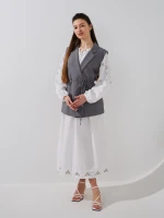 Купить Платье однотонное женское GENUA G01104-0016 S Белый Артикул: 2000999449444 Миниатюра фотографии № 3